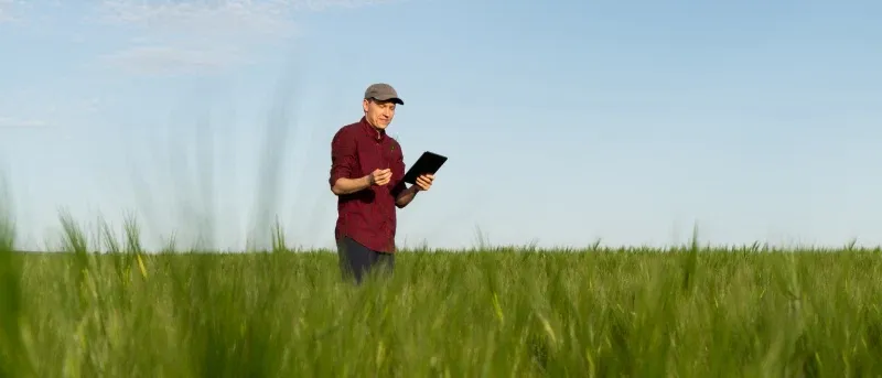 Farmer with a digital tablet